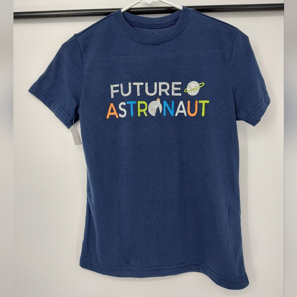 Joe Boxer "Future Astronaut" Navy Short Sleeve T-Shirt Kids Size Large 10/12